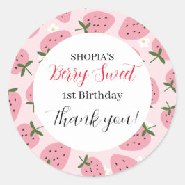 Adesivo Strawberry Delight Primeiro Aniversário