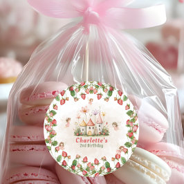 Adesivo Strawberry enchanted fairy garden birthday 