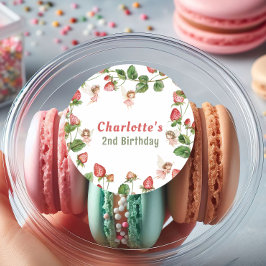 Adesivo Strawberry enchanted fairy garden birthday 