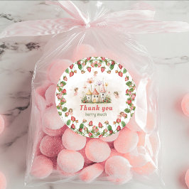 Adesivo Strawberry enchanted fairy garden Thank you