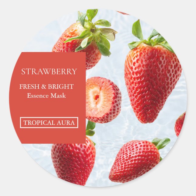 Adesivo Strawberry Facial Mask Label (Frente)