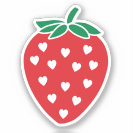 Adesivo Strawberry Hearts Vinyl Cut Sticker