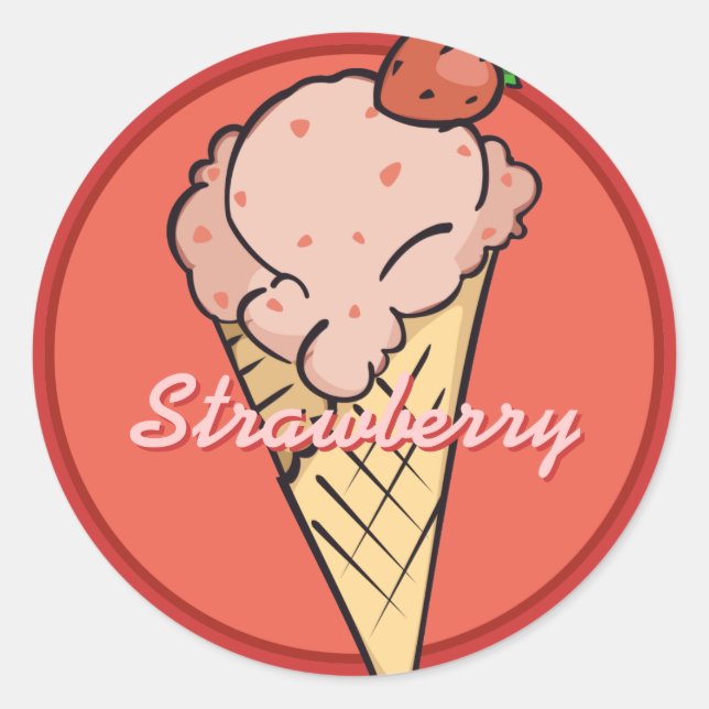 Adesivo Strawberry Icecream Sticker (Frente)