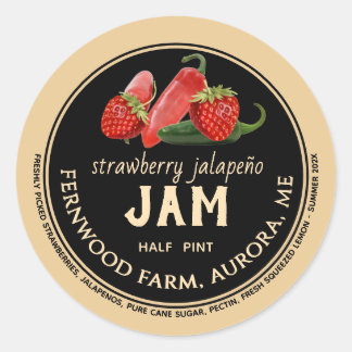 Adesivo Strawberry Jalapeno Jam Jar Label Homemade Jelly