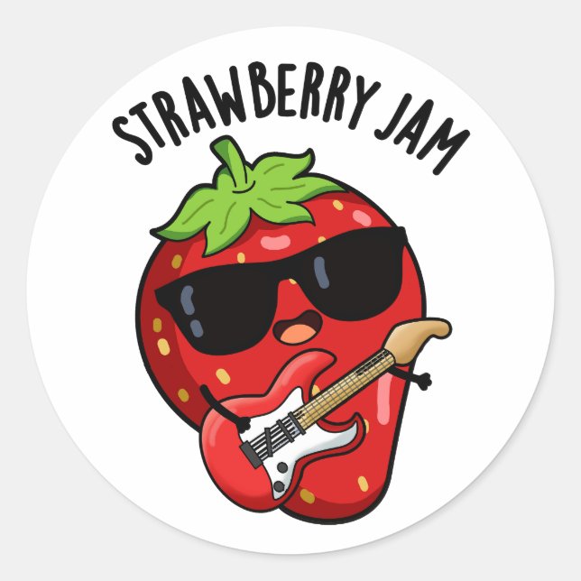 Adesivo Strawberry Jam Funny Fruta Pun (Frente)