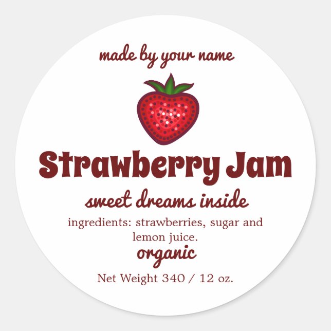 Adesivo Strawberry Jam Jar Sticker (Frente)