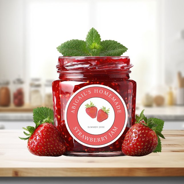 Adesivo Strawberry Jam Label  (Criador carregado)