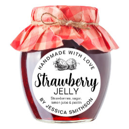 Adesivo Strawberry Jelly Jam Homemade label STRAW01rd
