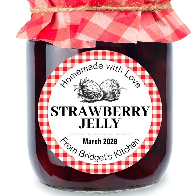 Adesivo Strawberry Jelly Jam Homemade label STRAW02rd (Criador carregado)