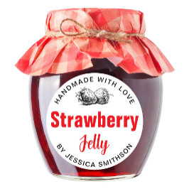 Adesivo Strawberry Jelly Jam Homemade label STRAW03brd