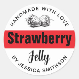 Adesivo Strawberry Jelly Jam Homemade label STRAW03rd