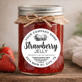 Adesivo Strawberry Jelly Jam Homemade label STRAW04rd