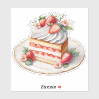 Adesivo Strawberry Layer Cake Sticker | Cute Dessert 