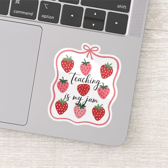 Adesivo Strawberry Lover Teacher Teaching is My Jam  (Detalhe)