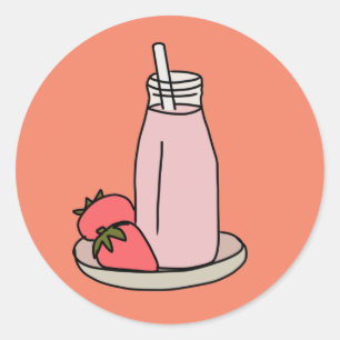Adesivo Strawberry Milkshake, cor-de-rosa