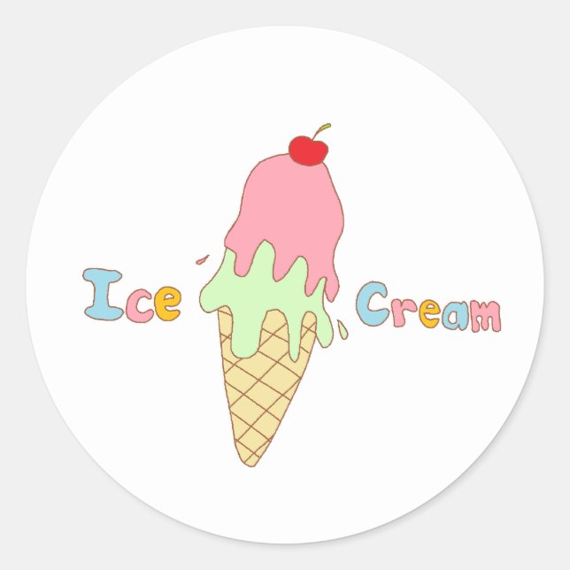 Adesivo Strawberry Mint Cone (Frente)