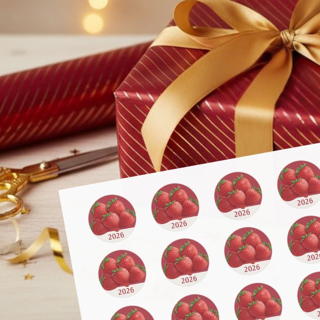 Adesivo Strawberry New Year's Eve Party (Criador carregado)