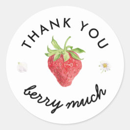 Adesivo Strawberry Obrigado Berry Much Partido Favor