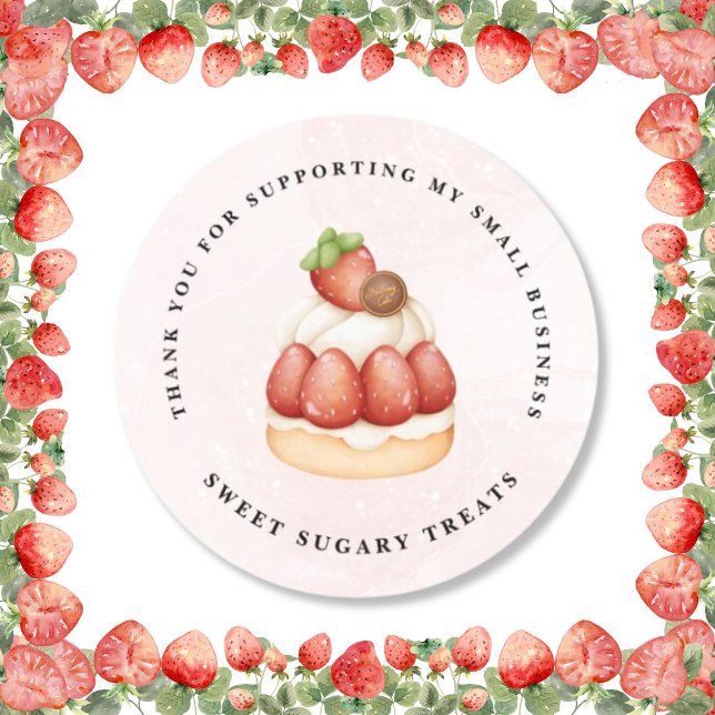 Adesivo Strawberry Obrigado Business Sticker (Criador carregado)