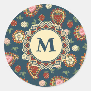 Adesivo Strawberry Paisley Pattern Sticker