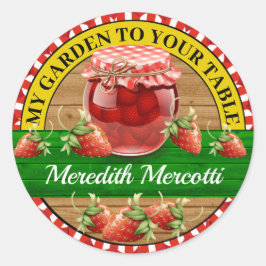 Adesivo Strawberry Preserve Classic Round Sticker