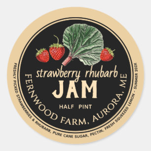 Adesivo Strawberry Rhubarb Jam Classic Round Sticker