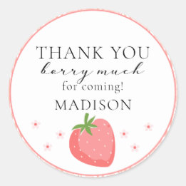 Adesivo Strawberry Round Stickers Berry Primeiro Aniversár