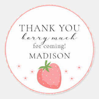 Adesivo Strawberry Round Stickers Berry Primeiro Aniversár