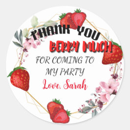Adesivo Strawberry Sticker Muito Obrigado
