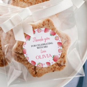 Adesivo Strawberry Sticker Rotula o Chá de fraldas de Aniv