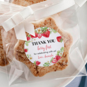 Adesivo Strawberry Sticker Rotula o Chá de fraldas de Aniv