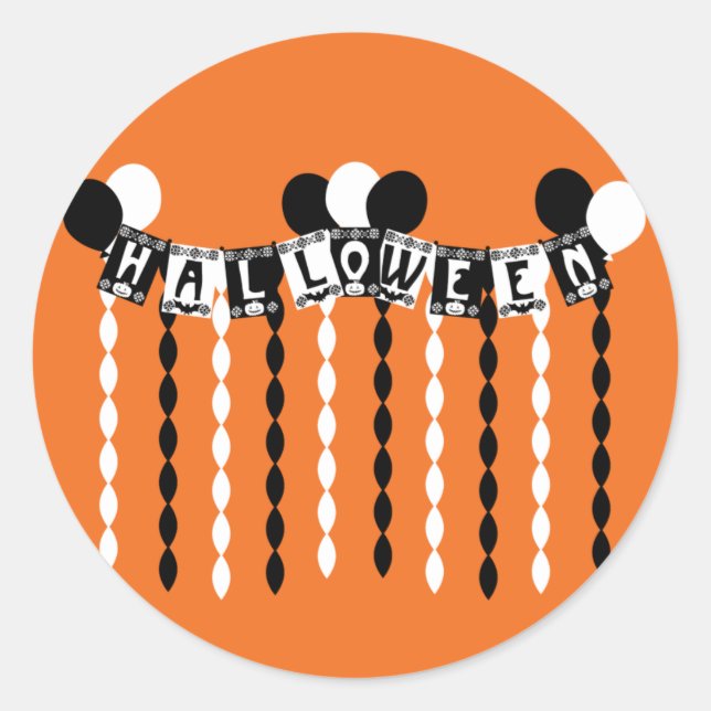 Adesivo Streamers do Partido do Halloween Retro (Frente)
