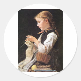 Adesivo Strickendes Mädchen Knitting Girl