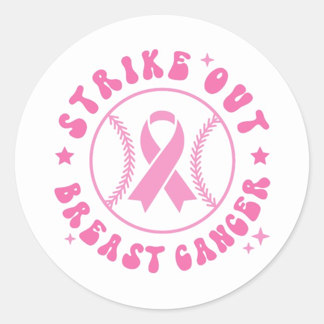 Adesivo Strike Out Breast Cancer Pink Ribbon Awareness (Frente)
