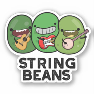 Adesivo String Beans Funny Vegetal Pun