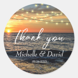 Adesivo String Light Sunset Beach Weding