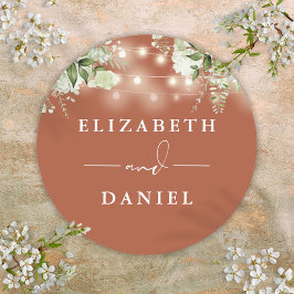 Adesivo String Lights Floral Terracotta Weding Favor