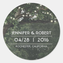 Adesivo String Lights Oak Tree Branches Rustic Wedds