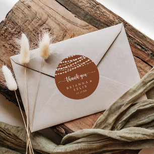 Adesivo String Lights Terracotta Obrigado Favor De Casamen