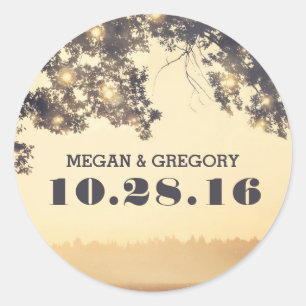 Adesivo String Lights Tree Branches Rustic Wedes