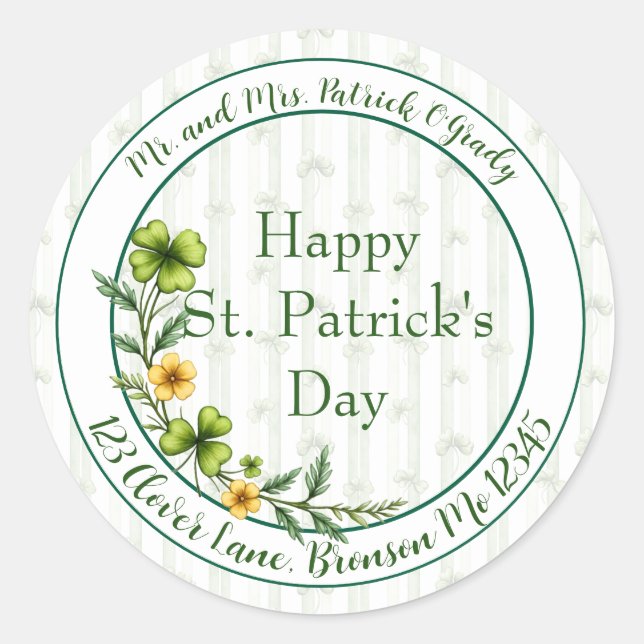 Adesivo Striped Clovers Envelope Seal (Frente)