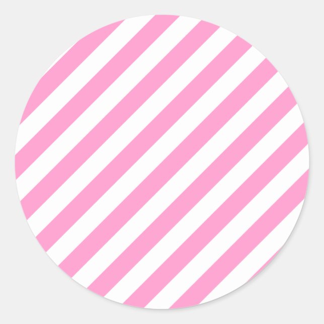 Adesivo Stripes de doce rosa e branco. (Frente)