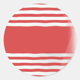 Adesivo Stripes Vermelhas em Branco com Banda Vermelha Cen