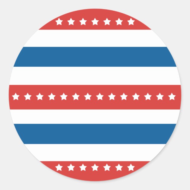 Adesivo Strips Vermelha, Azul e Branca com Estrelas Branca (Frente)
