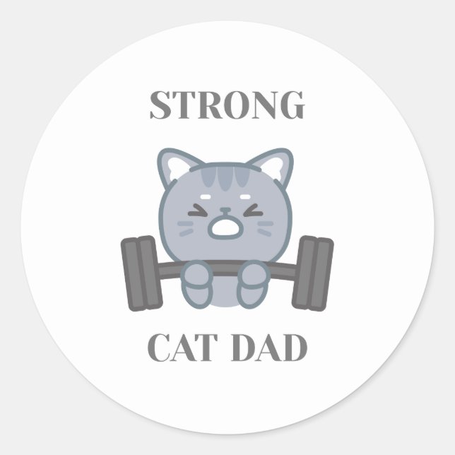 Adesivo Strong Cat Dad (Frente)