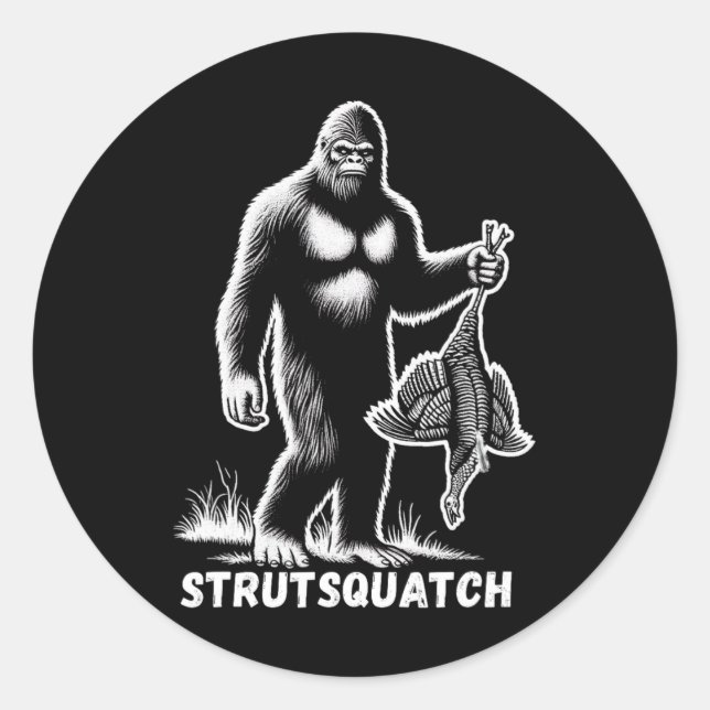 Adesivo Strutsquatch Bigfoot Sasquatch Engraçado Juventude (Frente)
