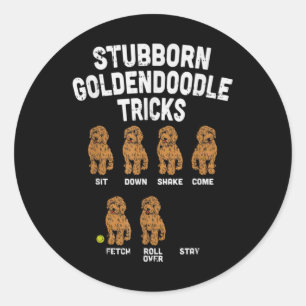 Adesivo Stubborn Goldendoodle truques engraçados treinador
