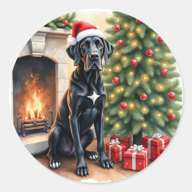 Adesivo Stunning Great Dane Christmas  (Frente)