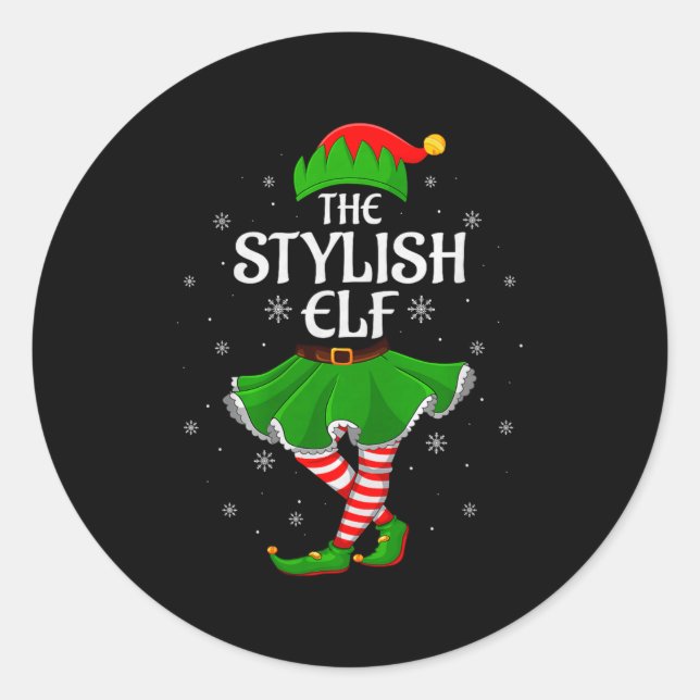 Adesivo Stylish Elf Christmas Family Girls Women Elf Squad (Frente)