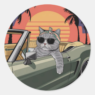 Adesivo Stylish Sunset Cat